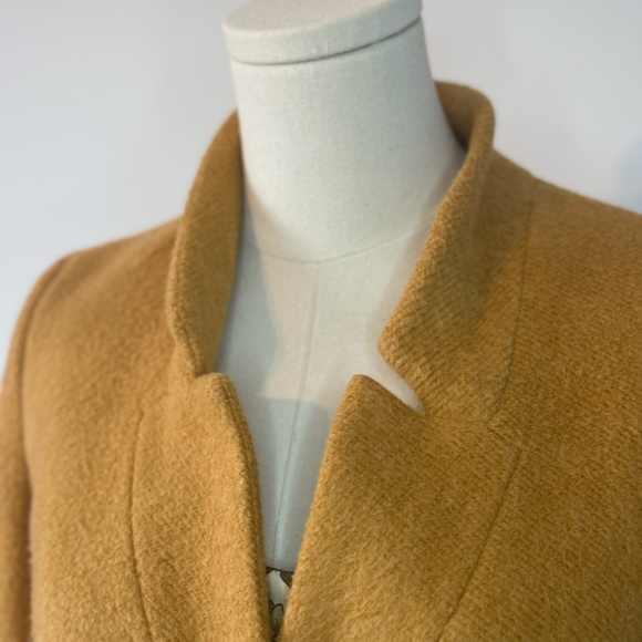 Stradivarius Womens Jacket Mustard Yellow Mid Length Coat Ladies Size Small - Picture 4 of 6